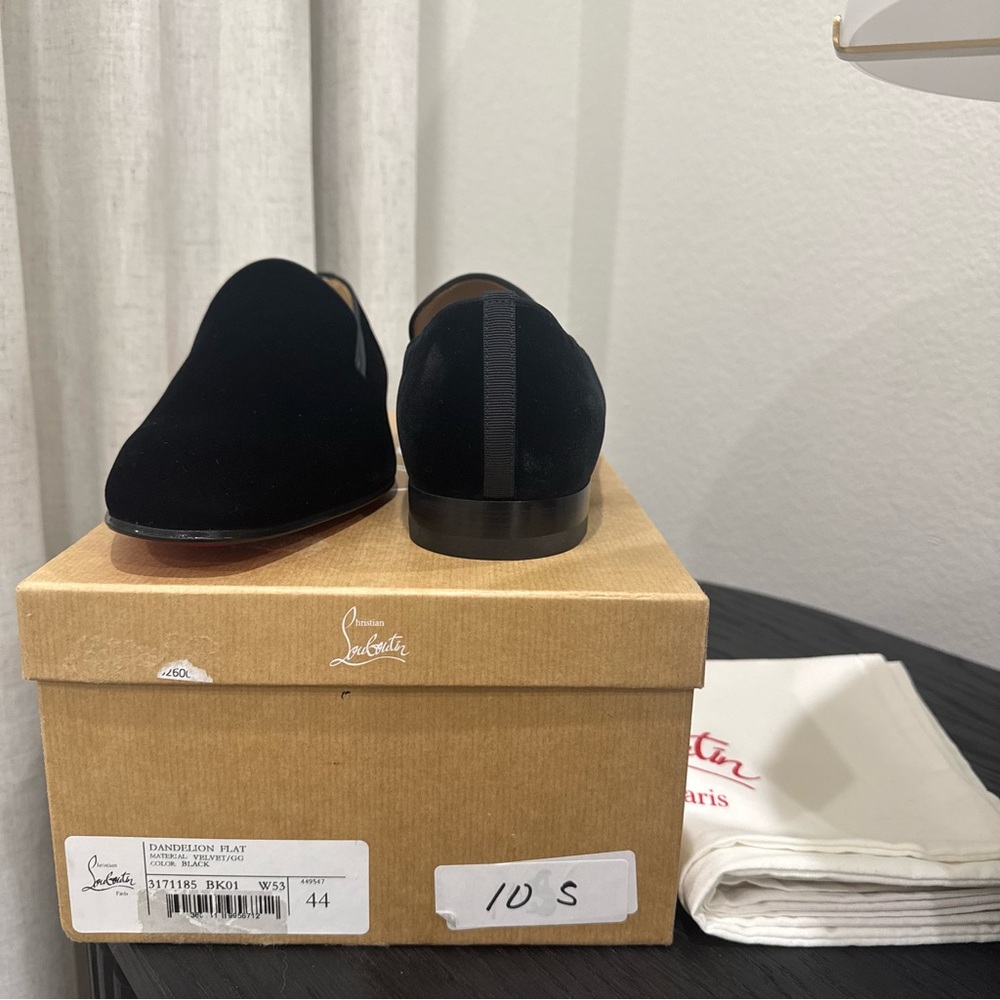 Christian Louboutin Dandelion Loafer Velvet Black 44 - Picture 9 of 9